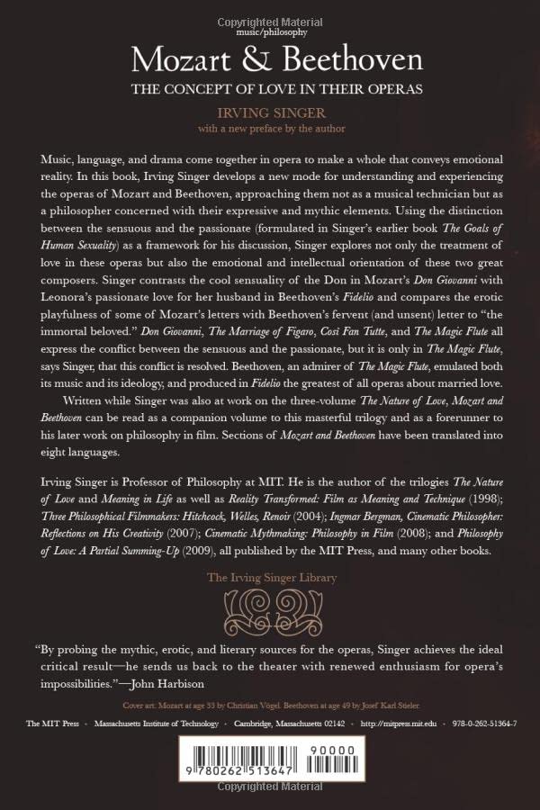 Mozart and Beethoven: The Concept of Love in Their Operas (Irving Singer Library)