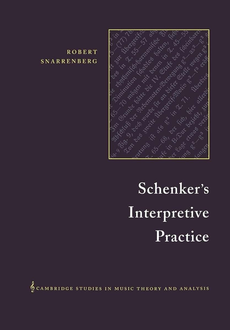 Schenker's Interpretive Practice (Cambridge Studies in Music Theory and Analysis, Series Number 11)