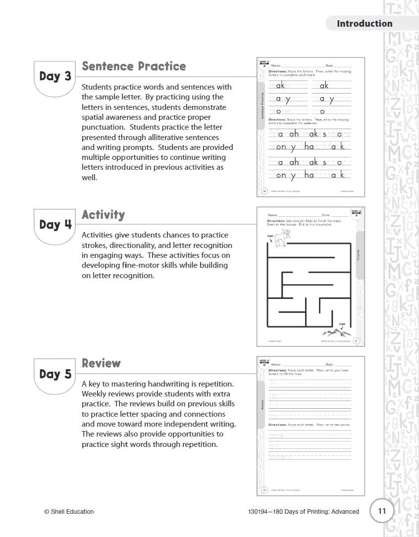 180 Days: Printing: Advanced: Practice, Assess, Diagnose (180 Days of Practice)