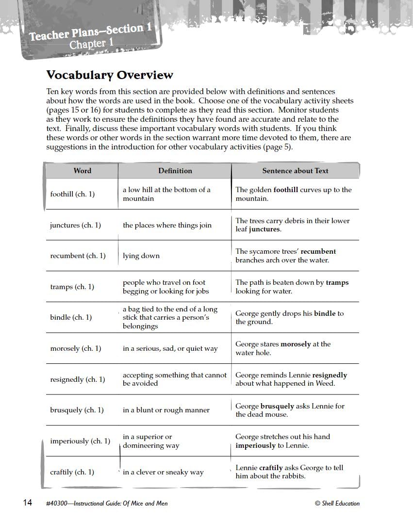 Of Mice and Men: An Instructional Guide for Literature - Novel Study Guide for High School Literature with Close Reading and Writing Activities (Great Works Classroom Resource)