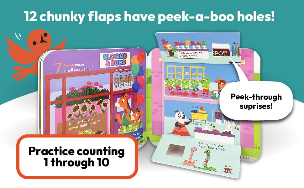 Peek-a-Flap 123 - Lift-a-Flap Board Book for Curious Minds and Little Learners; Numbers & Counting Fun for Preschoolers & Toddlers