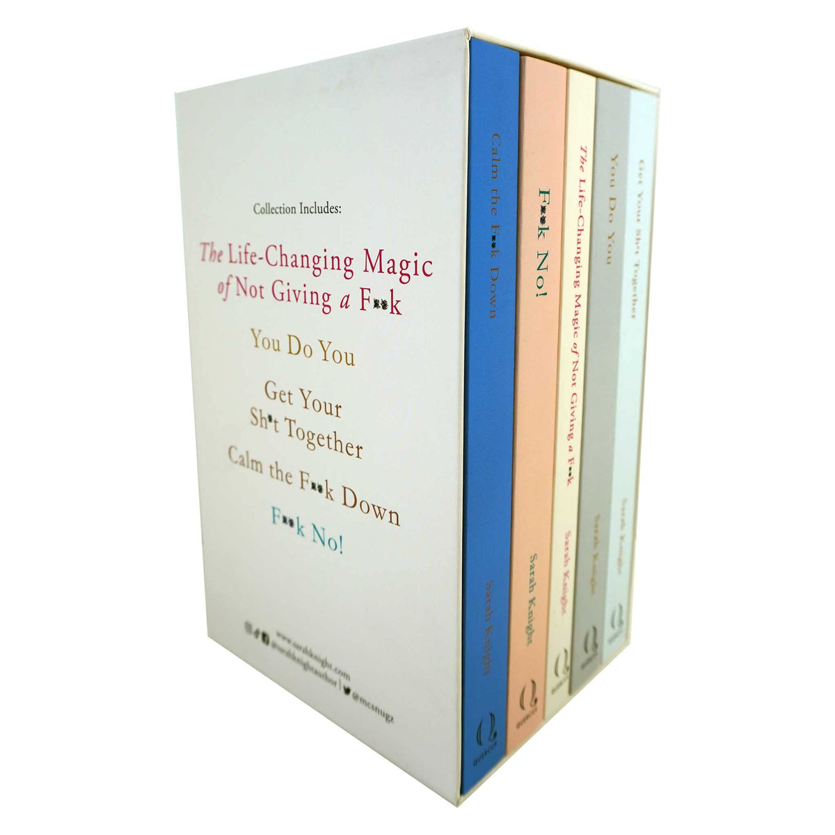 A No F*cks Given Guide Series Books 1 - 5 Collection Set By Sarah Knight (The Life-Changing Magic of Not Giving a F*ck, You Do You, Get Your Sh*t Together, Calm the F**k Down & F**K No!)