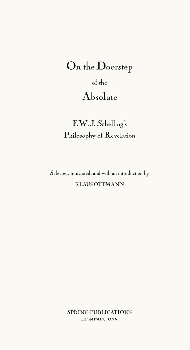 Philosophy of Revelation (1841-42) and Related Texts