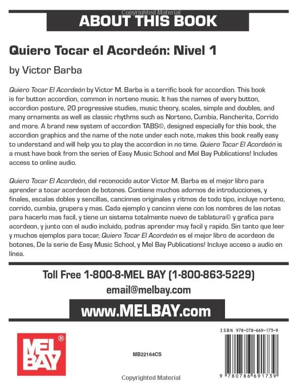 Quiero Tocar el Acordeon: Nivel 1 (Spanish Edition)