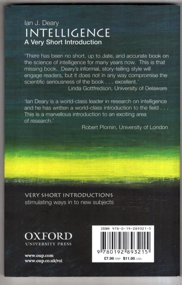 Intelligence: A Very Short Introduction
