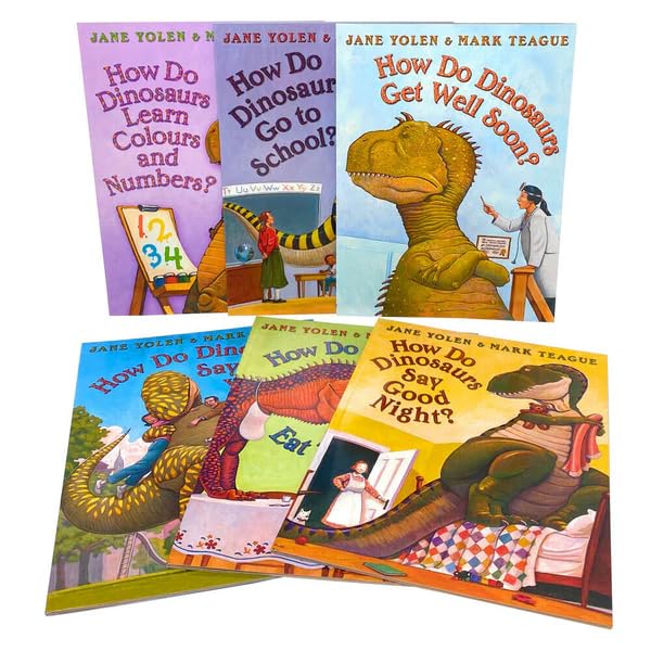 How Do Dinosaurs Collection. 6 Books (How do Dinosaurs say Good Night, Eat Their Food, Learn Colours and Numbers, Get Well Soon, Go To School, Say I Love You). RRP £36.94.