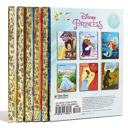 Disney Princess Little Golden Book Library -- 6 Little Golde