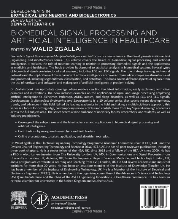 Biomedical Signal Processing and Artificial Intelligence in Healthcare (Developments in Biomedical Engineering and Bioelectronics)