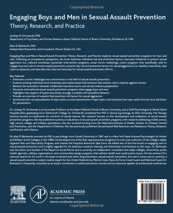 Engaging Boys and Men in Sexual Assault Prevention: Theory, Research, and Practice
