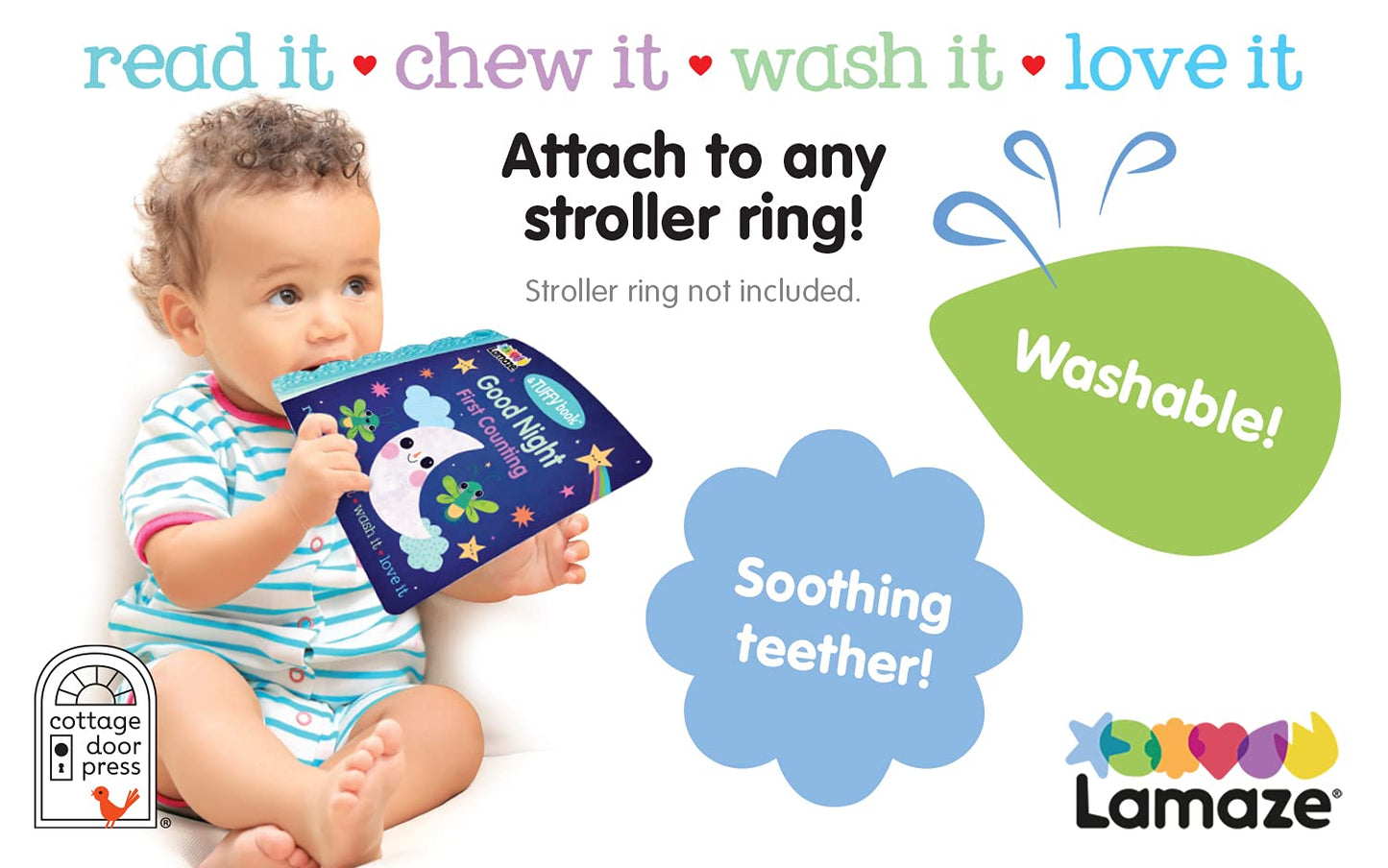 Tuffy Good Night: Washable, Chewable, Unrippable Pages With Hole For Stroller Or Toy Ring, Teether Tough (A Tuffy Book) (Lamaze: Baby's Unrippable Picture Book With Attached Teether)