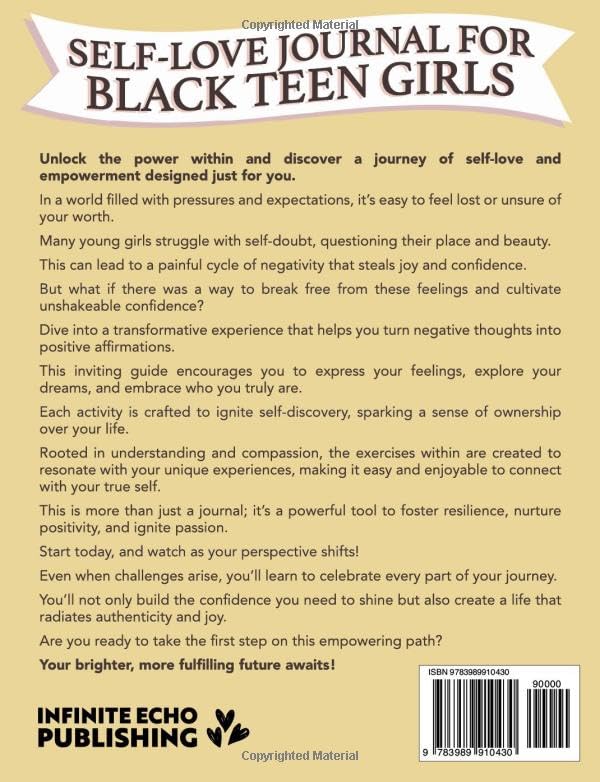 Self-Love Journal For Black Teen Girls: A Self Care Book With Prompts. Learn How To Love Yourself More. Mindfulness & Mental Health Workbook. Gifts For Teen Girls 14-16.