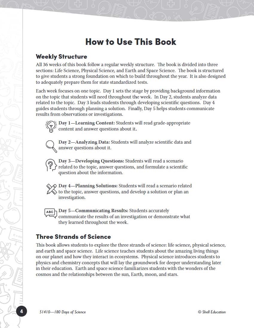 180 Days: Science for Fourth Grade: Practice, Assess, Diagnose