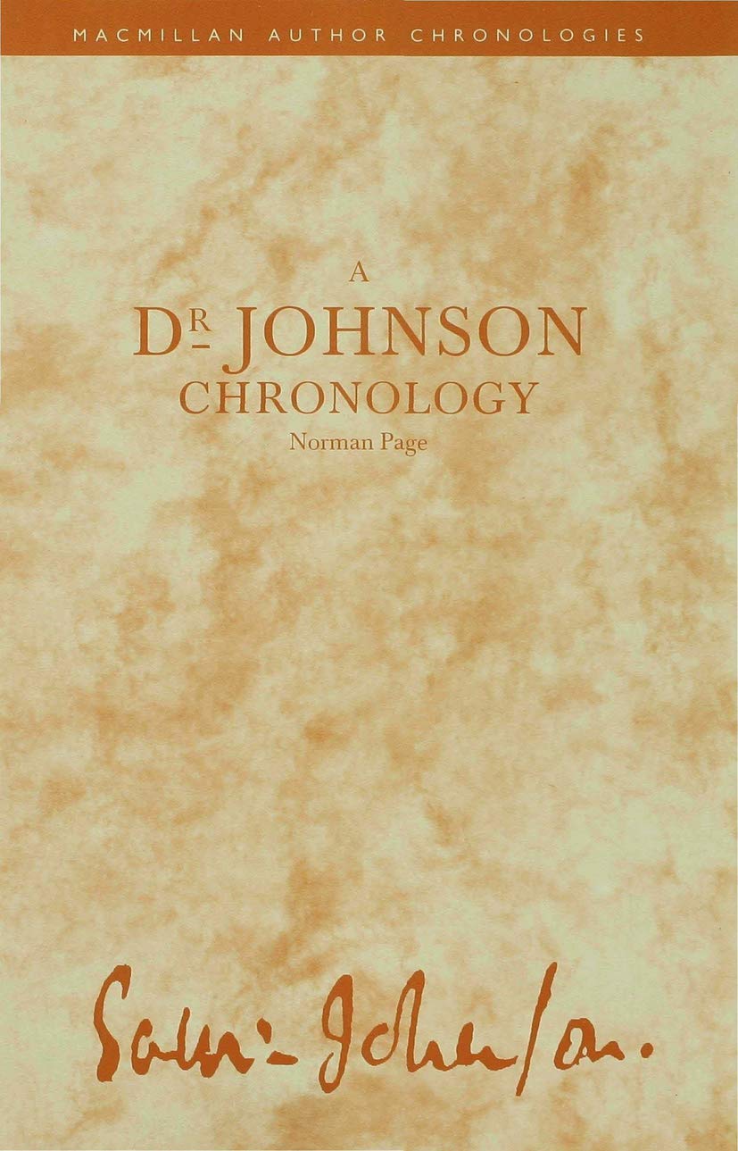 A Dr Johnson Chronology (Author Chronologies Series)