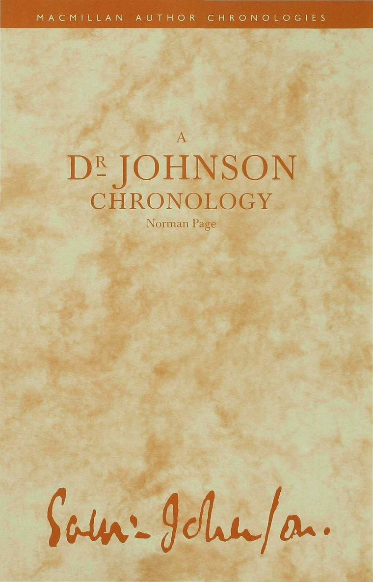 A Dr Johnson Chronology (Author Chronologies Series)