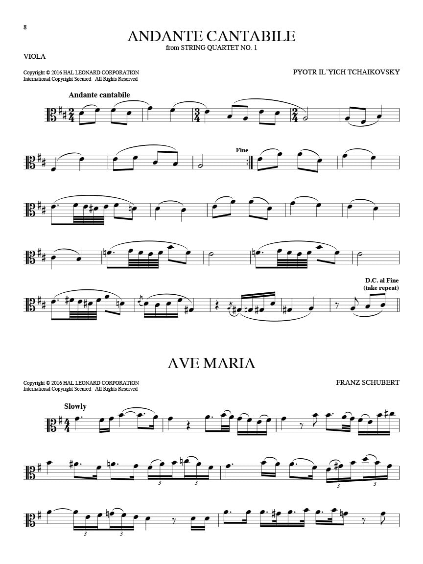 101 Classical Themes for Viola - Sheet Music Songbook  101 Popular Classical Pieces Including Fur Elise, Canon in D, Clair de Lune, Ode to Joy and More  Hal Leonard Viola Solo Book