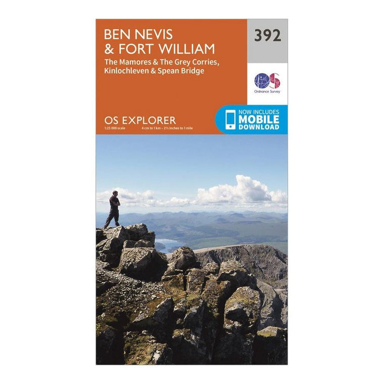 Ben Nevis and Fort William, the Mamores and the Grey Corries, Kinlochleven and Spean Bridge (OS Explorer Active Map)