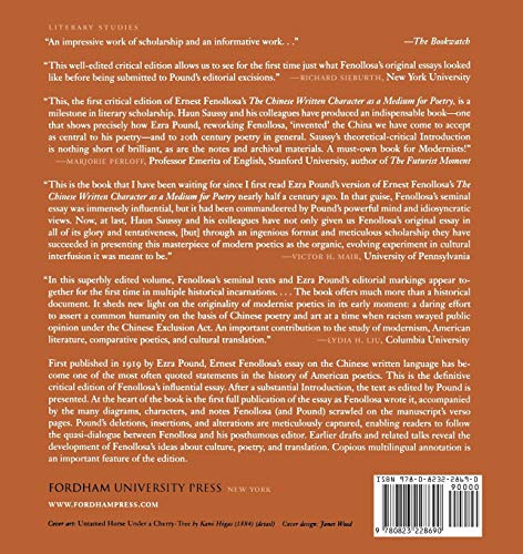 The Chinese Written Character as a Medium for Poetry: A Critical Edition — back cover