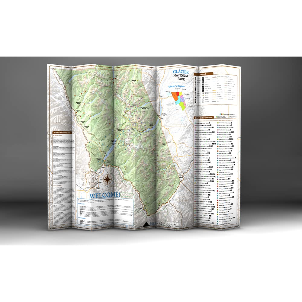 Day Hikes of Glacier National Park Map Guide