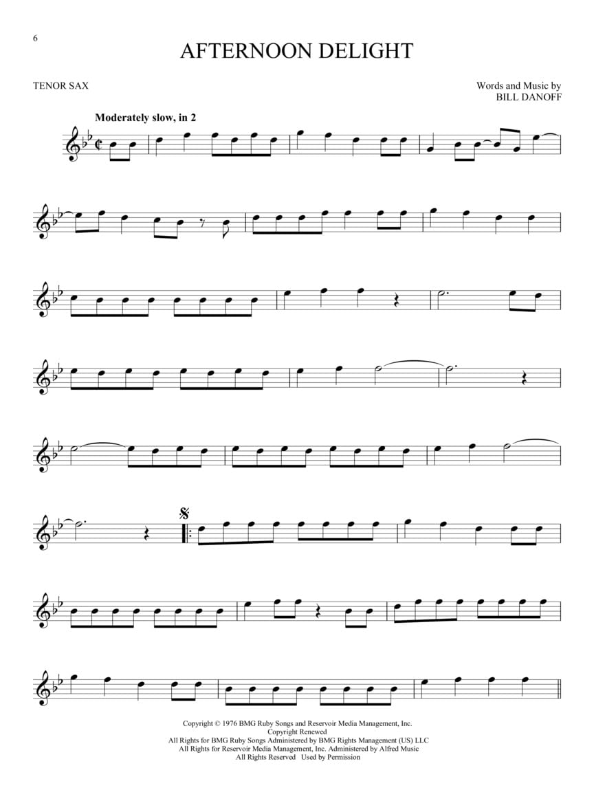 101 Popular Songs: for Tenor Sax
