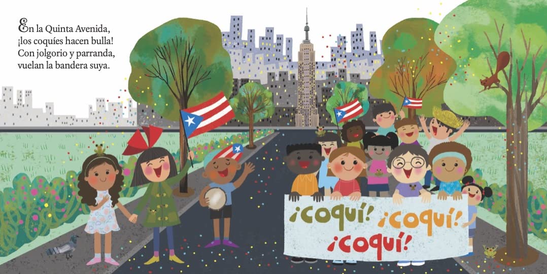Un Coqu de Boriqun Canta Aqu y All Tambin (Spanish and English edition)