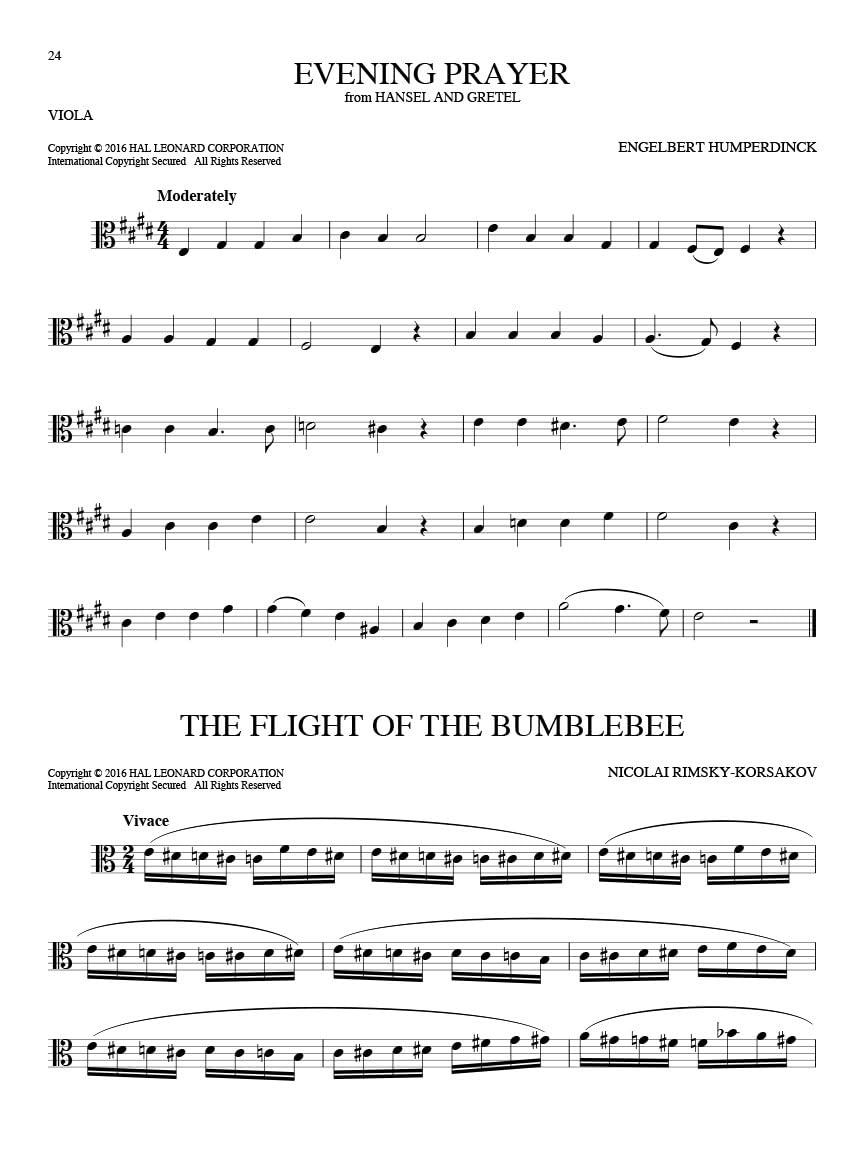 101 Classical Themes for Viola - Sheet Music Songbook  101 Popular Classical Pieces Including Fur Elise, Canon in D, Clair de Lune, Ode to Joy and More  Hal Leonard Viola Solo Book