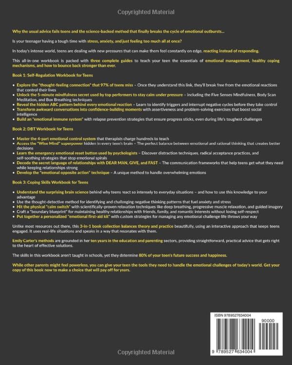 Self-Regulation, DBT and Coping Skills Workbook for Teens: 3 Books in 1 - Tools for Mastering Emotions, Improving Self-Control and Building Emotional ... DBT and Mindfulness (Life Skill Handbooks)