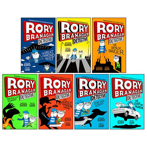 Rory Branagan Detective Series Collection 7 Books Set By Andrew Clover (Rory Branagan, The Dog Squad, The Big Cash Robbery, The Deadly Dinner Lady, Leap of Death, Den of Danger & Great Diamond Heist)