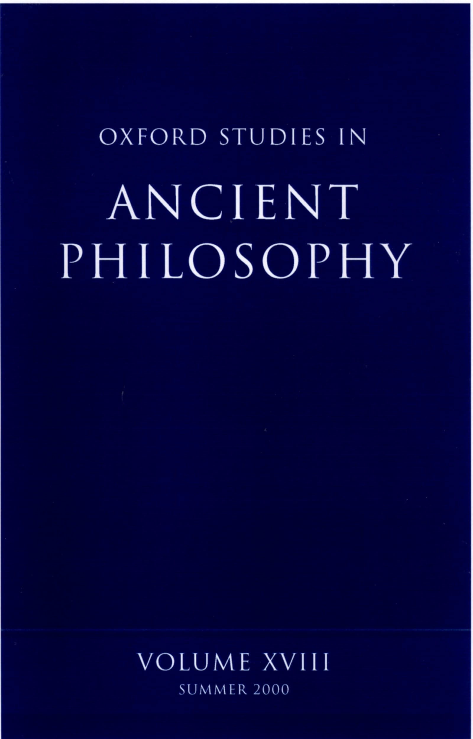 Oxford Studies in Ancient Philosophy