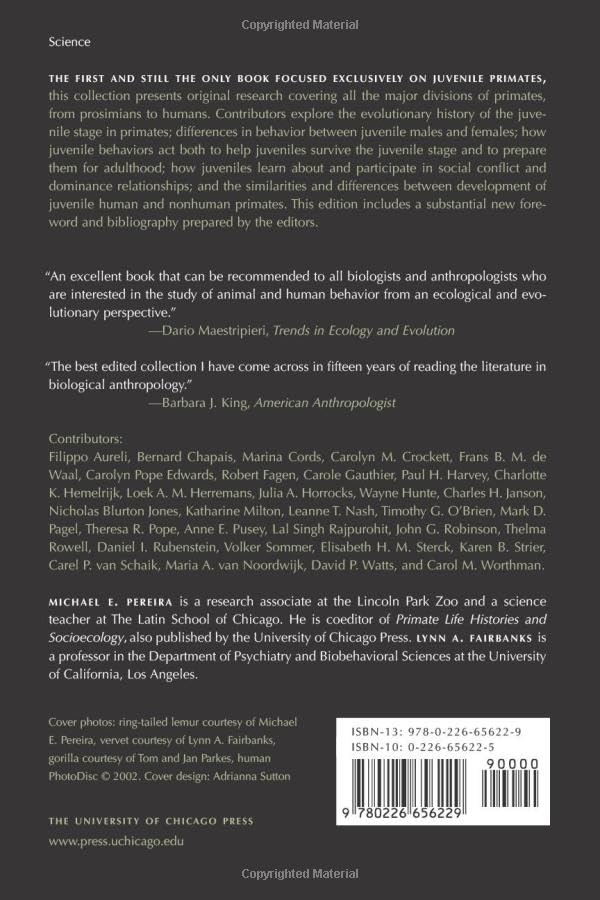 Juvenile Primates: Life History, Development and Behavior, with a new Foreword — back cover