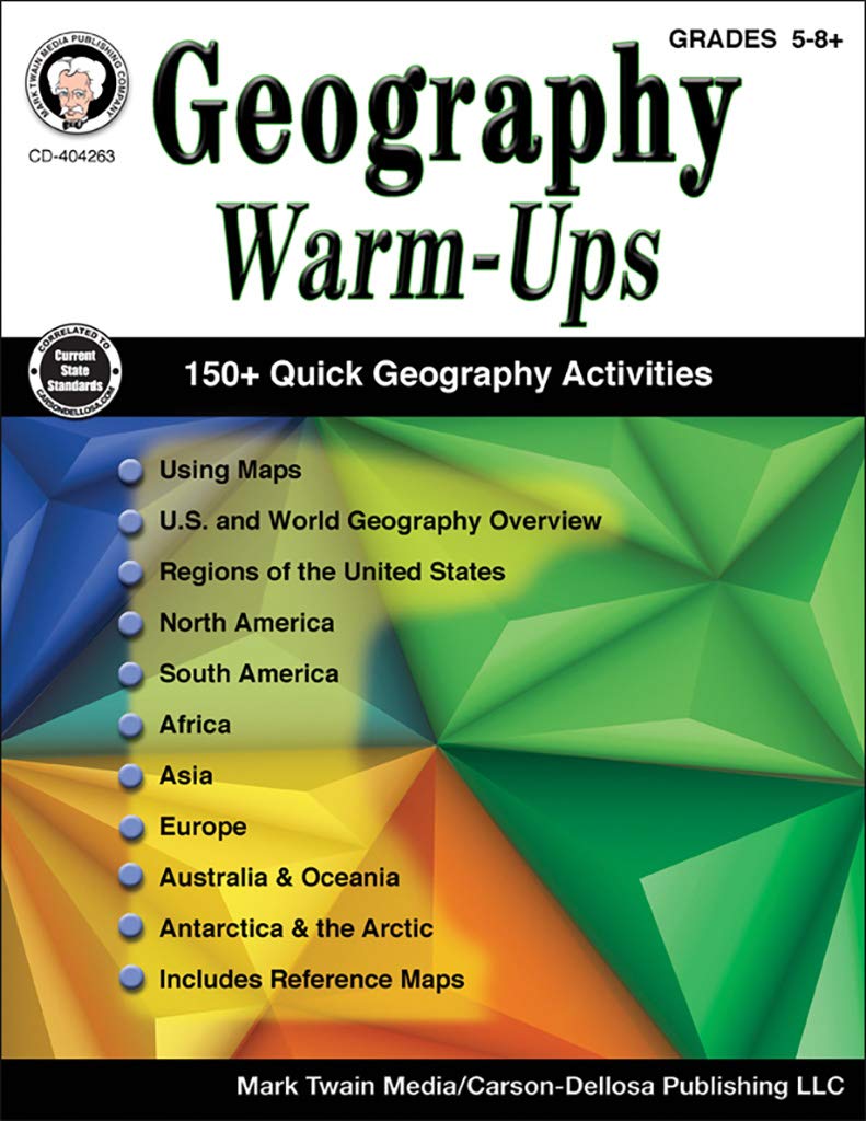 Mark Twain Media  Geography Warm-Ups Workbook  5th-6th Grade, 96pgs