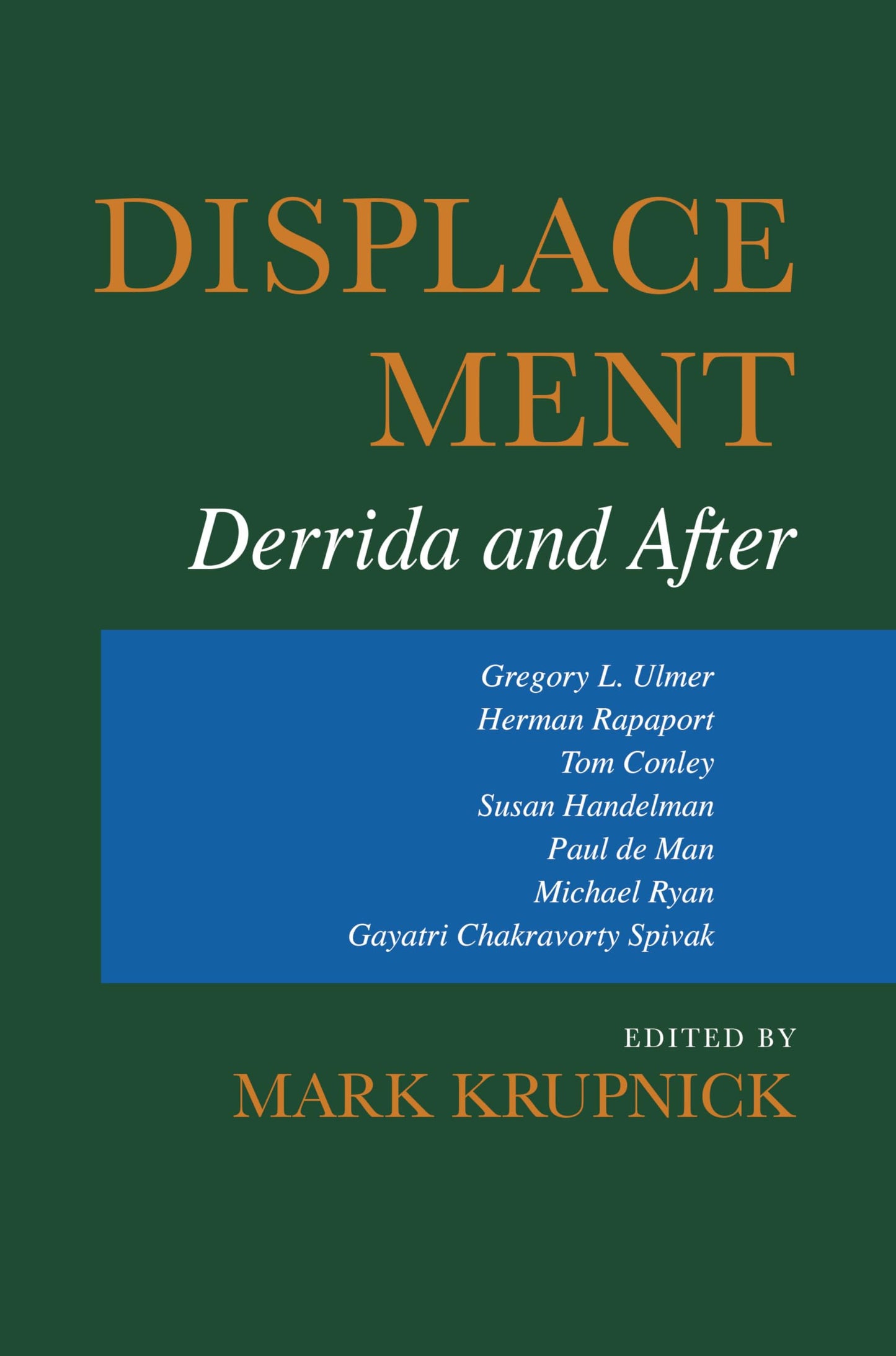 Displacement: Derrida and After (Theories of Contemporary Culture)