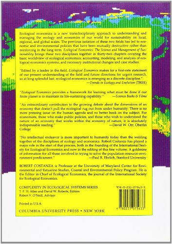 Ecological Economics: The Science and Management of Sustainability