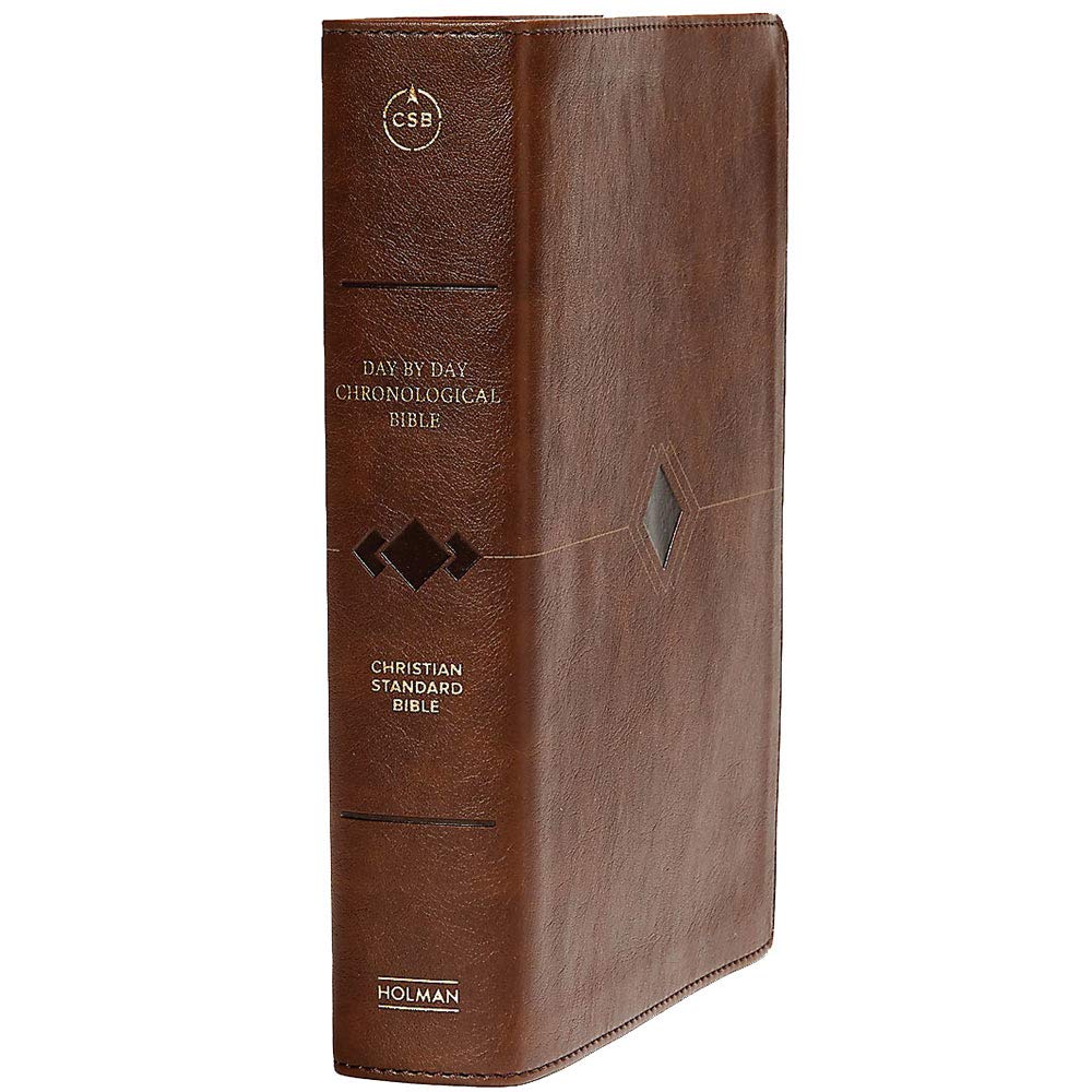 CSB Day-by-Day Chronological Bible, Brown Leathertouch, Black Letter, 365 Day, One Year, Reading Plan, Single-Column, Easy-to-Read Bible Serif Type