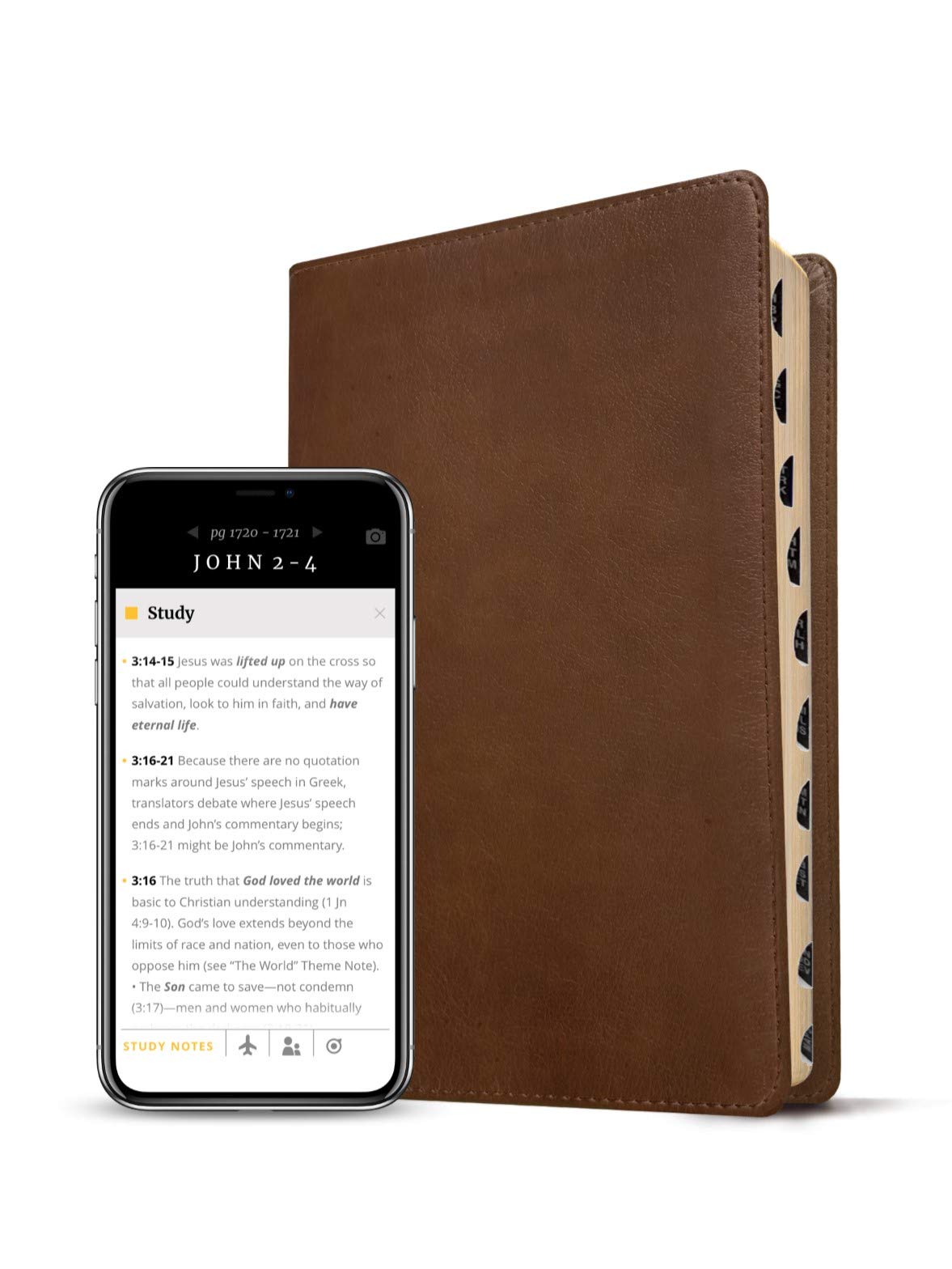 NLT Large Print Thinline Reference Bible, Filament Enabled (LeatherLike, Rustic Brown, Indexed, Red Letter): Includes Free Access to the Filament ... Notes, Devotionals, Worship Music, and Video