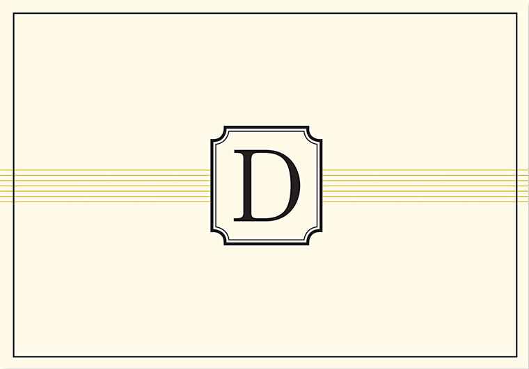 Monogram Note Cards: D (Stationery, Boxed Cards)