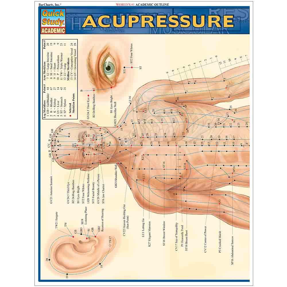 Acupressure Laminated Reference Guide (QuickStudy Academic)