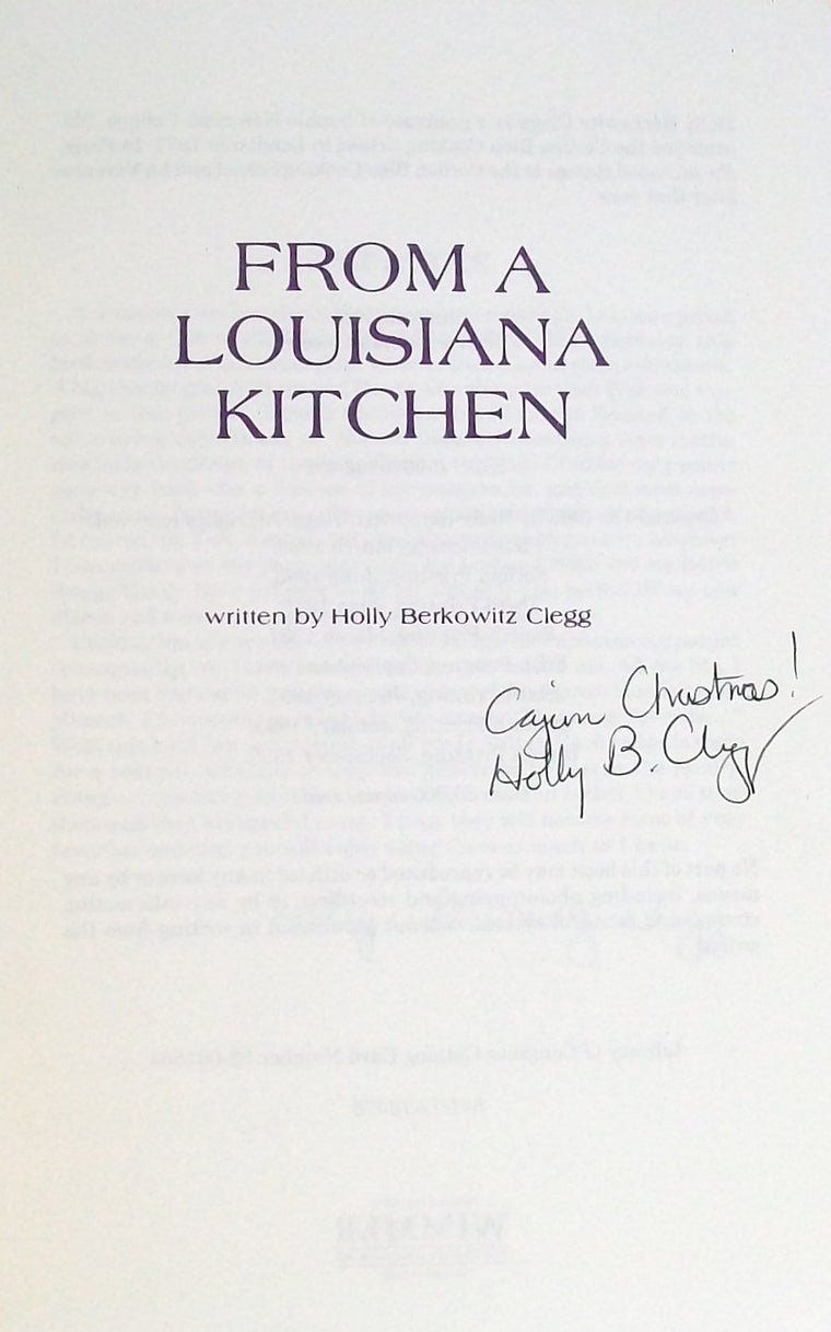 From a Louisiana Kitchen — back cover