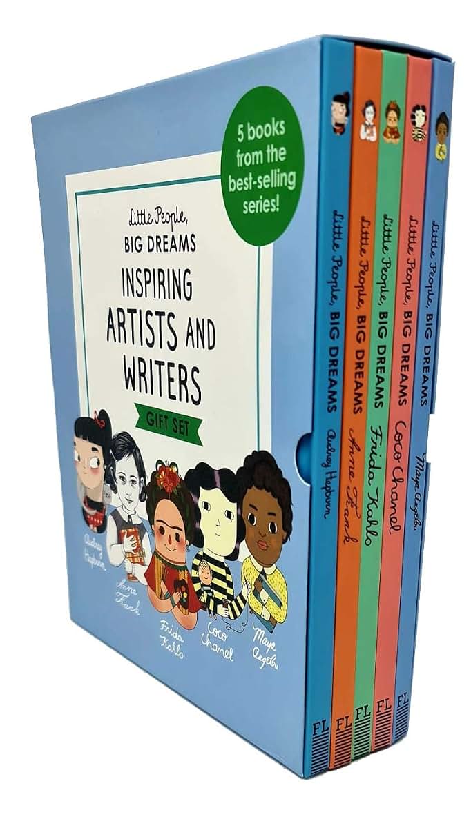 Little People, Big Dreams Inspiring Artists and Writers Gift 5 Books Box Collection Set (Maya Angelou, Anne Frank, Frida Kahlo, Coco Chanel, Audrey Hepburn)
