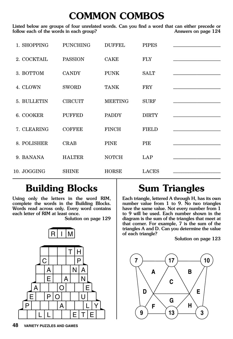 Jumbo Crosswords & Family Variety Puzzles & Games for Adults & Seniors - 6 Pack [Paperback] Penny Press/Dell Magazines