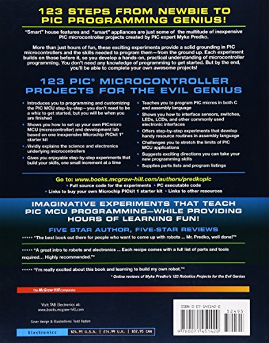 123 PIC Microcontroller Experiments for the Evil Genius — back cover