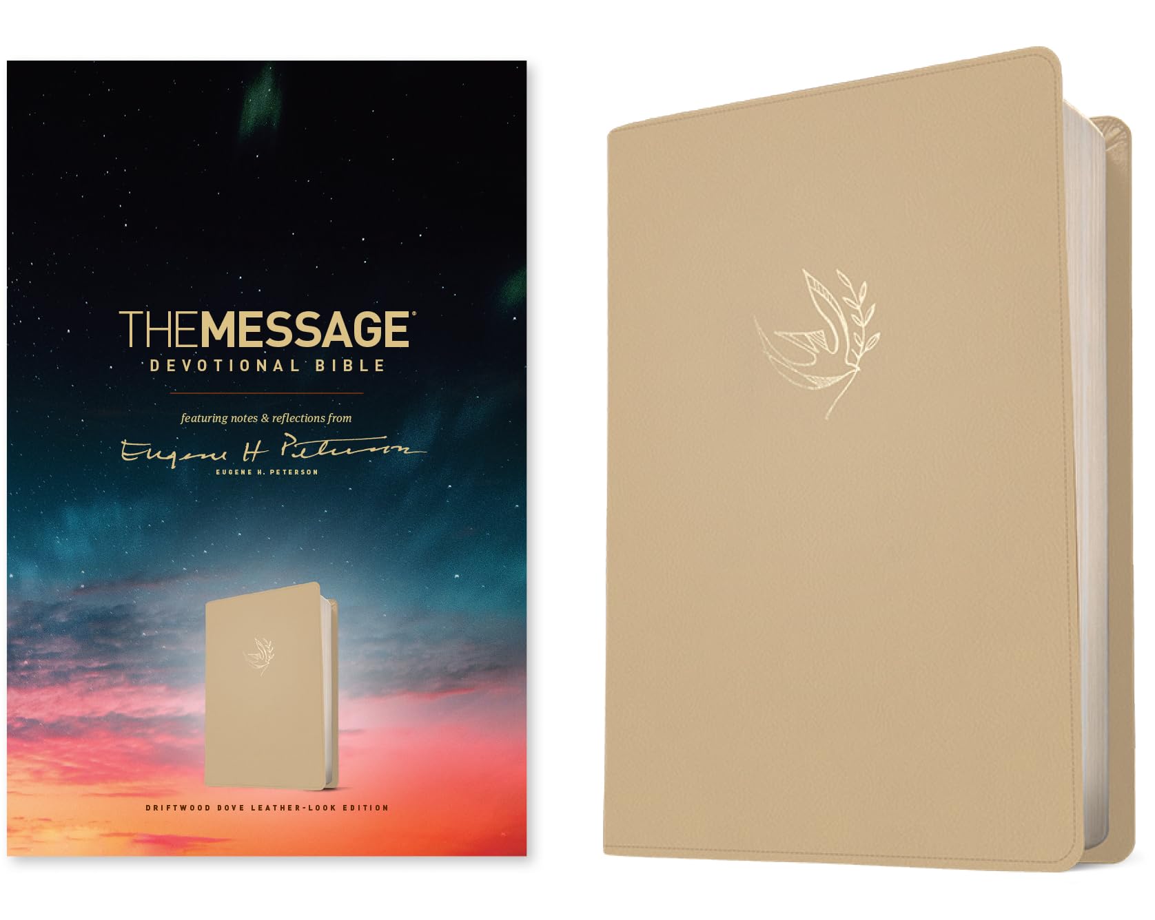 The Message Devotional Bible (Leather-Look, Driftwood Dove): Featuring Notes and Reflections from Eugene H. Peterson