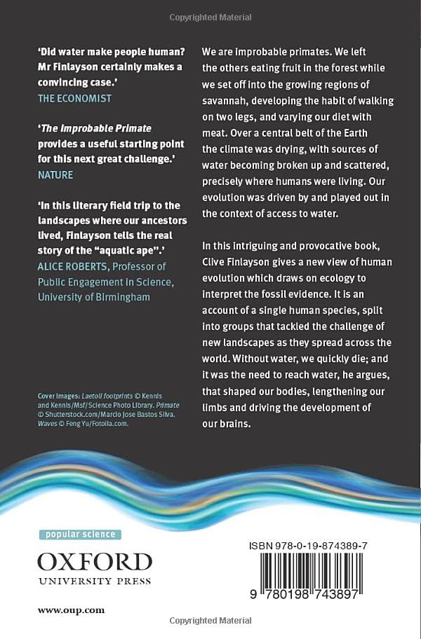 The Improbable Primate: How Water Shaped Human Evolution