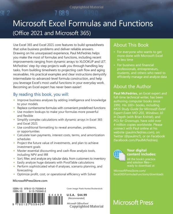 Microsoft Excel Formulas and Functions (Office 2021 and Microsoft 365) (Business Skills)