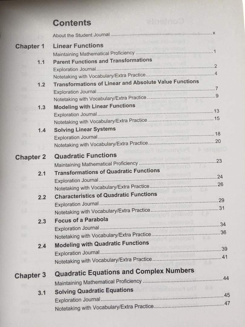 Big Ideas Math Algebra 2: Student Journal