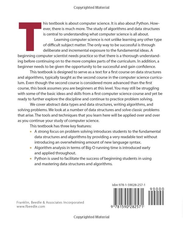 Problem Solving with Algorithms and Data Structures Using Python 2nd Edition