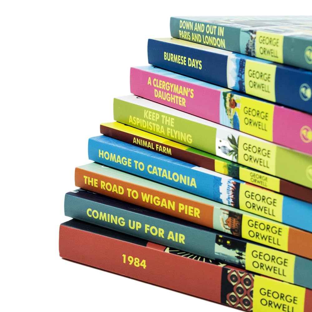 The Greatest Works of George Orwell 9 Books Set (Homage to Catalonia, Burmese Days, 1984, Animal Farm, The Road to Wigan Pier, Down and Out in Paris and London)