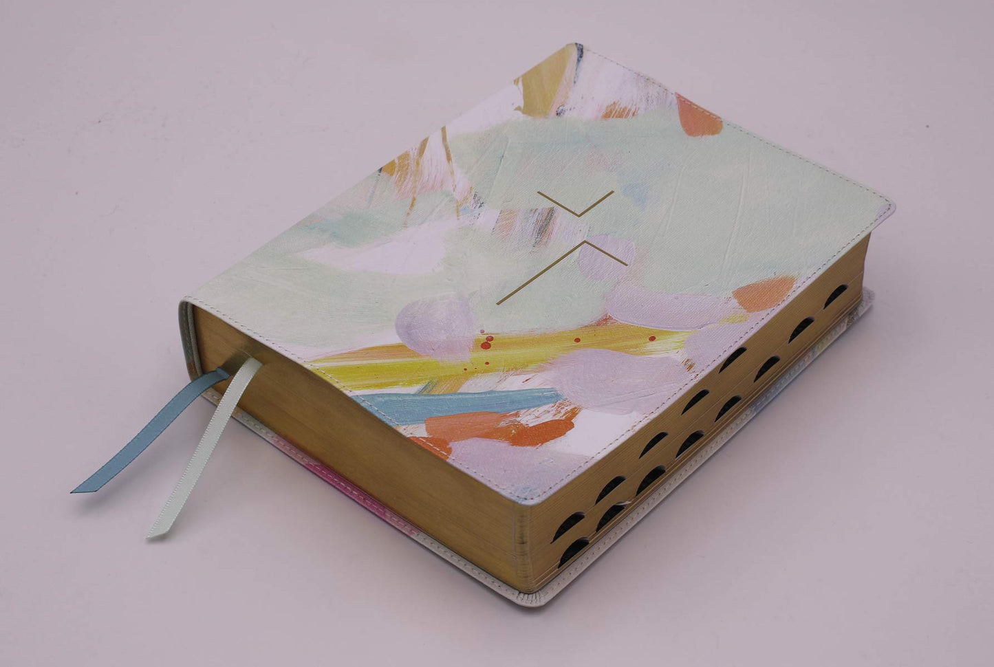 The Jesus Bible Artist Edition, ESV, (With Thumb Tabs to Help Locate the Books of the Bible), Leathersoft, Multi-color/Teal, Thumb Indexed