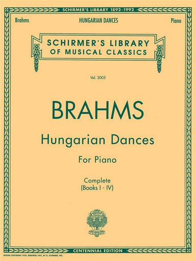 Hungarian Dances: Schirmer Library of Classics Volume 2005 Piano Solo (Schirmer's Library of Musical Classics)