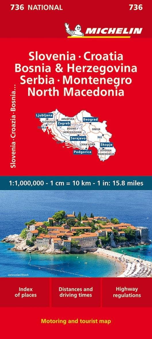 Michelin Slovenia Croatia Bosnia-Herzegovina Yugoslavia Former Yug. of Macedonia Map 736 (Maps/Country (Michelin))