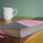 NIV, Personal Size Bible, Large Print, Leathersoft, Pink/Gray, Red Letter, Comfort Print